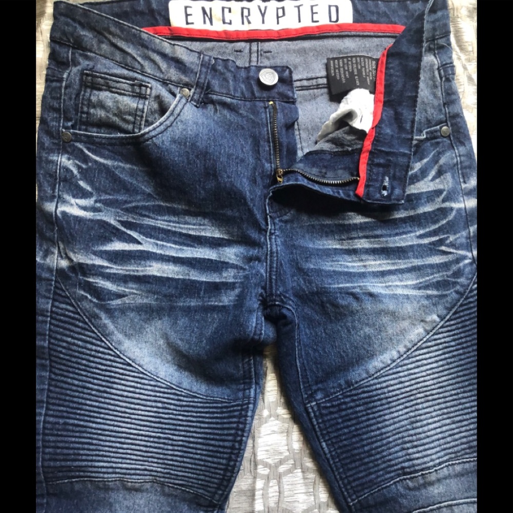 Encrypted Distressed Jeans